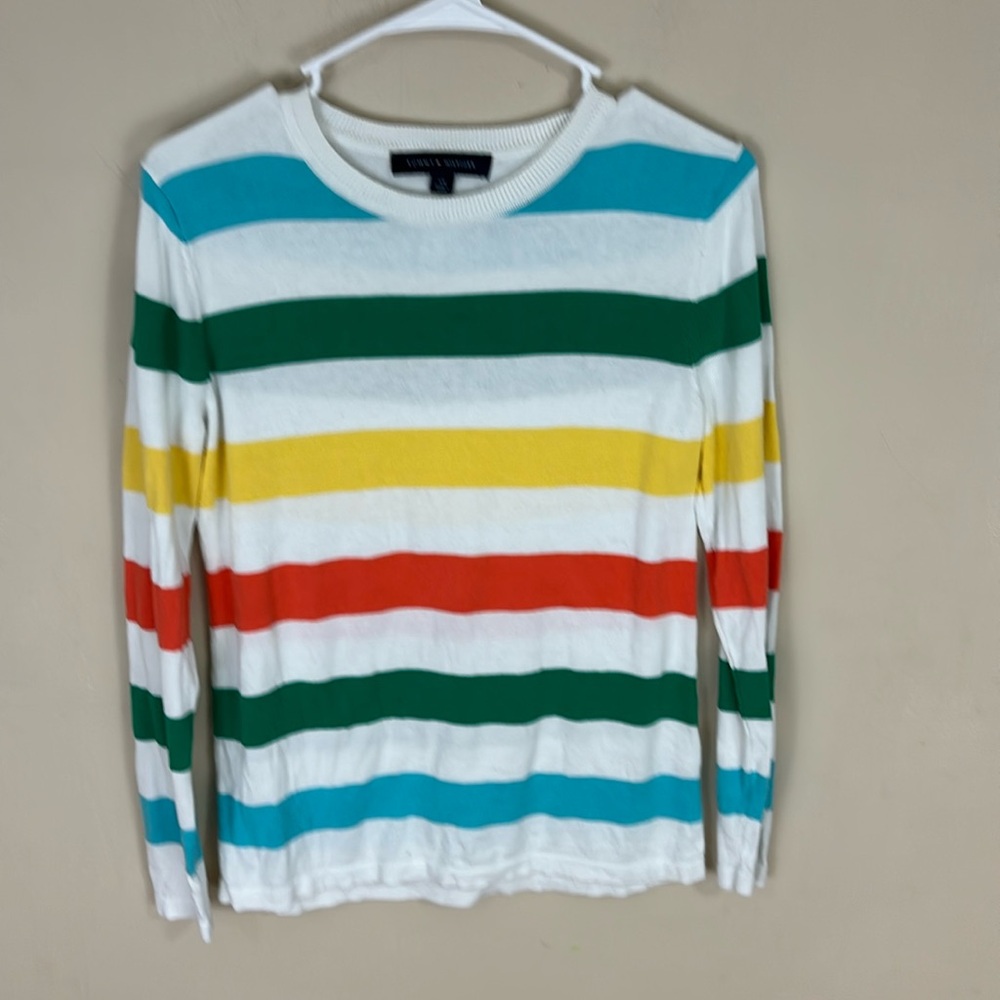 Tommy Hilfiger Lightweight Striped Cotton Colorful Sweater Size S